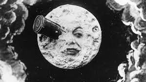 A Trip to the Moon - iconic scene of spaceship in moon's eye